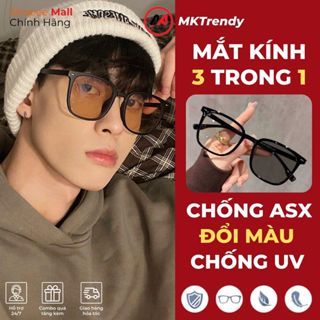  Kính đổi màu MKTRENDY thời trang nam nữ gọng nhựa cao cấp chống ánh sáng xanh chống tia UV X16 