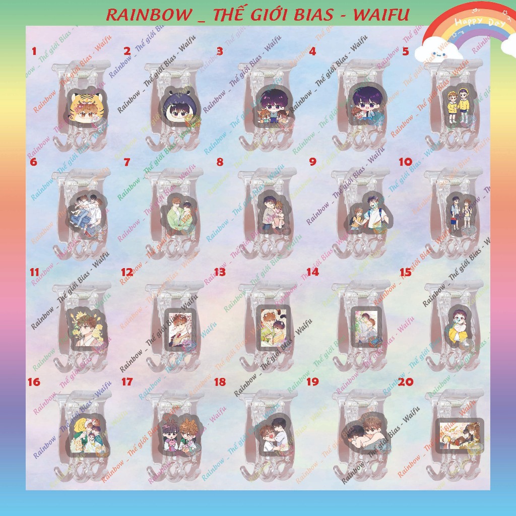 Kẹp càng cua mica Omega complex, kẹp 5 răng acrylic Phức cảm Omega manhwa bl