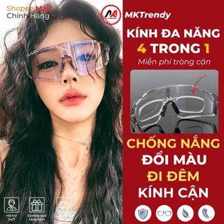 Kính râm cận đổi màu MKTRENDY kính chống bụi đi đường bảo vệ mắt chống tia UV chơi thể thao chạy bộ ngoài trời F1
