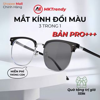  Mắt kính đổi màu nam nữ MKTRENDY gọng kim loại cao cấp chống ánh sáng xanh chống tia UV phong cách X12 