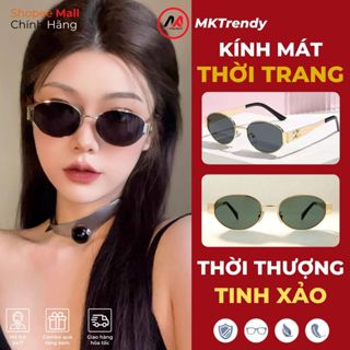 Kính mát thời trang nam nữ MKTRENDY kính râm đi đường gọng kim loại chống bụi chống tia UV phong cách ngầu T9