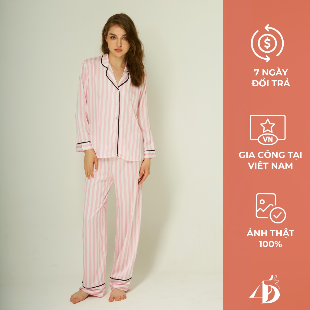 Pyjamas lụa in cao cấp dài 4DEARS