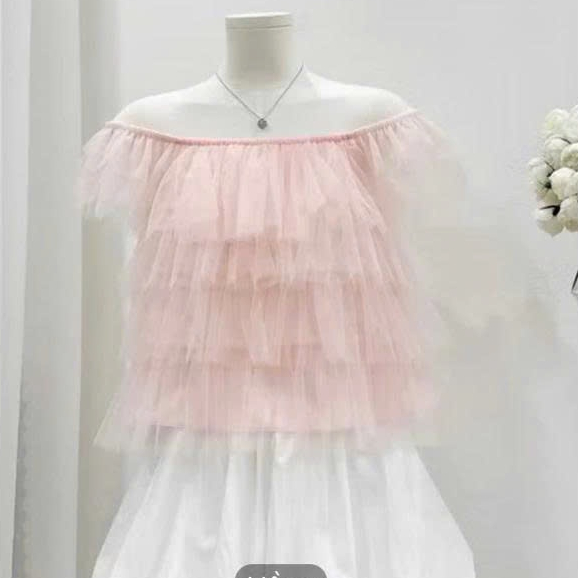 Áo nữ trễ vai ren nhiều tầng Dilyshop dáng tiểu thư công chúa chất ren mềm không ngứa - A124 | BigBuy360 - bigbuy360.vn