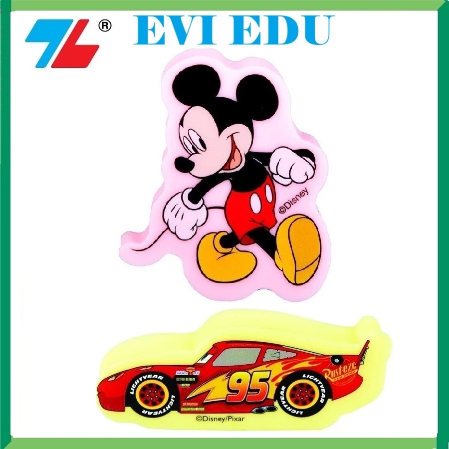 Set 3 gôm tẩy Thiên Long TP-E020 /CA / TP-E020 /MI - Gôm hình Mickey Mouse ô tô E020
