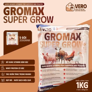 Siêu Vỗ Béo GROMAX Vitamin đậm đặc, bổ sung tảo xoắn giúp tăng trọng nhanh, tăng miễn dịch, đẹp mã, chắc thịt