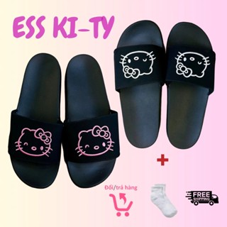  Dép Rabbit x Kitty thêu nổi cute cho nữ đế cao 2,5cm   Bảo Hành  Kèm hộp 