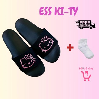 DÉP QUAI NGANG NỮ HELOKITTY THÊU BLING BLING ĐẾ CAO 4CM XINH XẮN