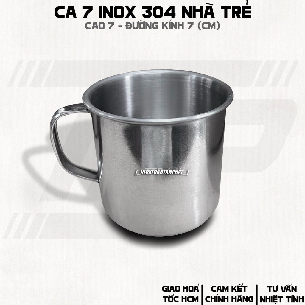 Cốc Ca (7) Inox 304 TQ - Ca inox Uống NƯớc Nhà Trẻ