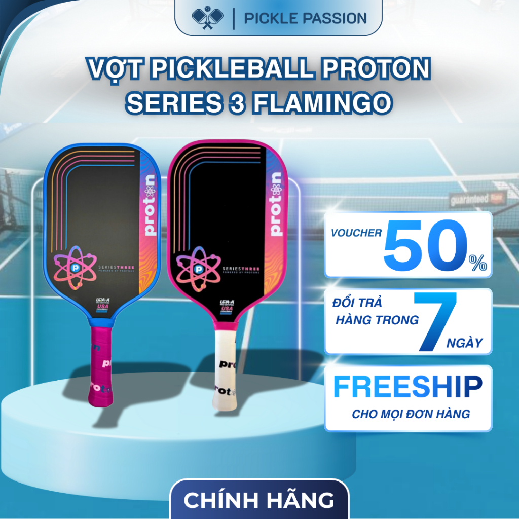 [CHÍNH HÃNG] Vợt Pickleball Proton Series 3 Flamingo – Thiết Kế Cao Cấp – Hiệu Suất Vượt Trội – Tặng