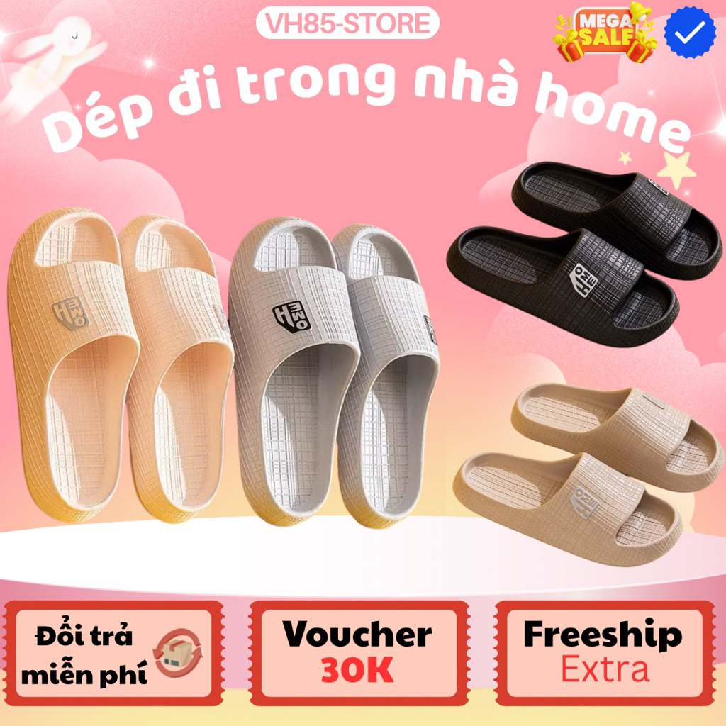 Dép đi trong nhà HOME đế mềm chống trơn trượt phong cách đơn giản dành cho nam và nữ