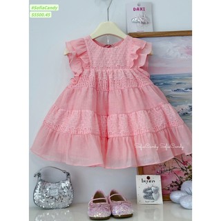  Váy đầm hồng thêu hoa babydoll tay cánh tiên Sofia Candy 1 đến 10 tuổi 9kg 35kg shop Bé Thơ 