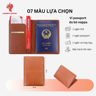 Passport holder da bò thật, chuyên đựng hộ chiếu du lịch - LONGDO LEATHER