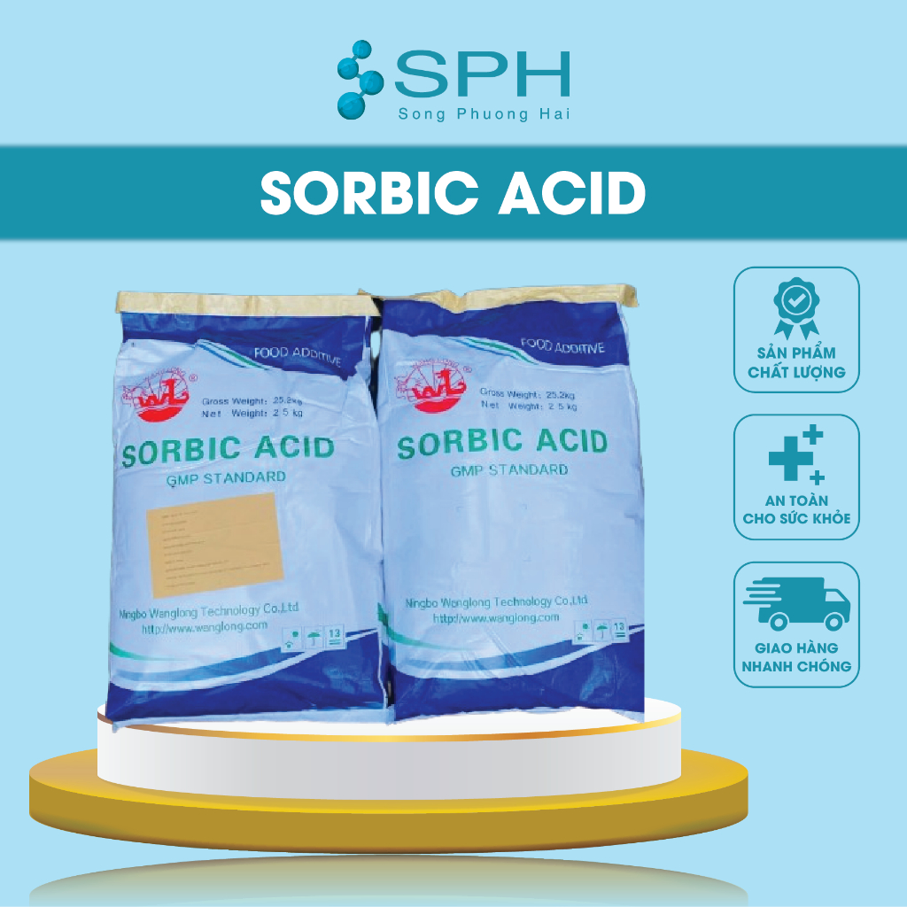 Giá sỉ bao 25kg SORBIC ACID (Phụ gia chất bảo quản Thực phẩm_Bao 25Kg )