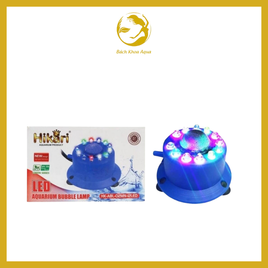 Sủi đĩa kết hợp LED Hikari – Thiết bị sủi tạo bọt mịn, đèn đổi màu trang trí bể cá cảnh