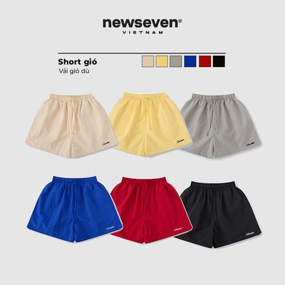 Quần Short Dù Thêu NEWSEVEN Ống Rộng NQS.484