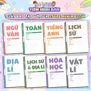  Giấy Bao Tập Tên Môn Học Bao Vở Bao Sách Giáo Khoa Style Minimalism - Giấy Bao Vở Theo Môn Học Chủ Đề Đơn Giản - HYNEE 
