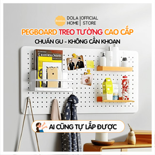 Bảng lỗ Pegboard Dola Home kim loại cao cấp treo tường không khoan. Bảng lỗ treo trang trí decor nhà cửa, góc làm việc
