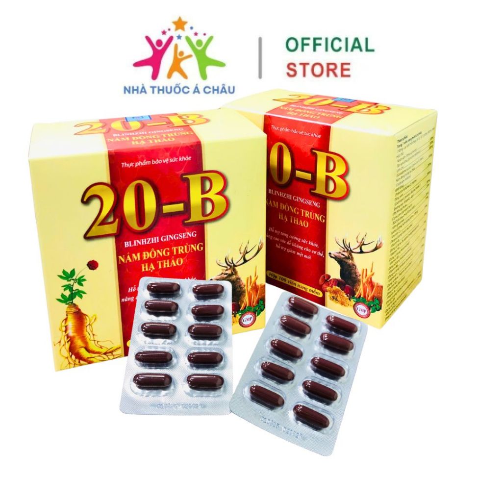 20B Blinhzhi Ginseng Nấm Đông Trùng Hạ Thảo Hỗ Trợ Tăng Sức Đề Kháng, Sức Khỏe - Hộp 100 Viên