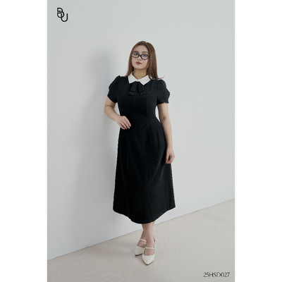 Đầm xòe sơ mi phối cổ trắng BIGSIZE (55kg đến 95kg) – 25HSD027 - [BU Bigsize]