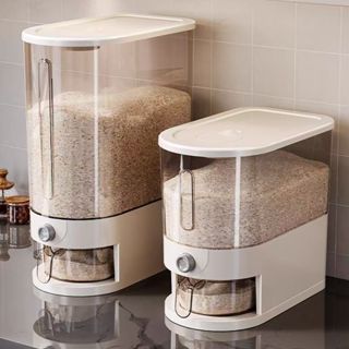 Thùng Đựng Gạo Thông Minh Chất Liệu Nhựa Cao Cấp Loại 5KG, 10KG Có Nút Bấm Đổ Gạo Tự Động