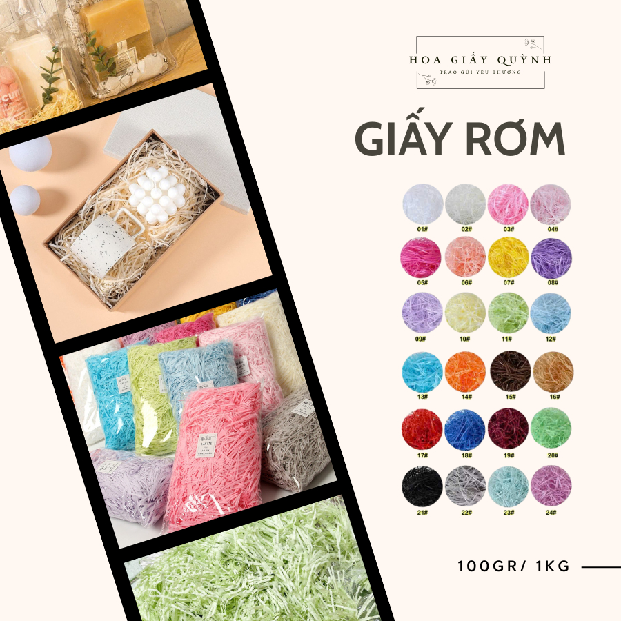 100gr Giấy rơm lót hộp quà.....