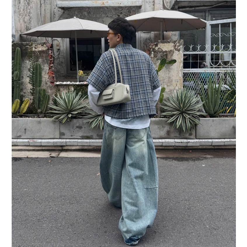 [SẢN PHẨM MỚI] Quần Jeans Ống Cong PREMIUM Thunder Light Balloon Unisex Tôn Dáng Đai Siết Eo | SSSTore.Aesthetic | BigBuy360 - bigbuy360.vn