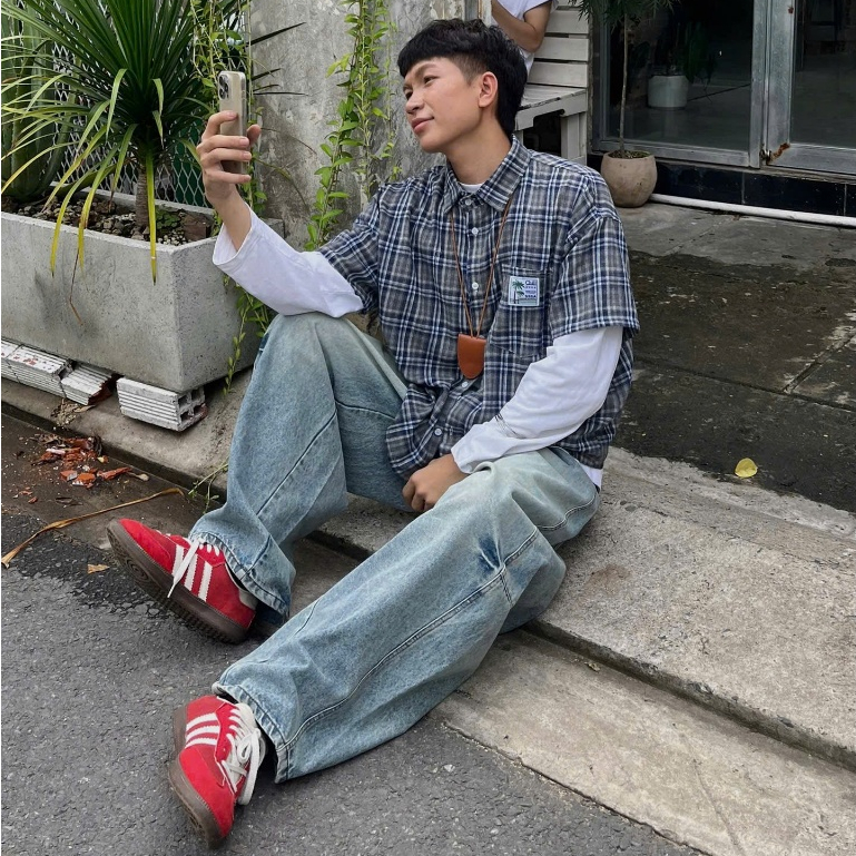 [SẢN PHẨM MỚI] Quần Jeans Ống Cong PREMIUM Thunder Light Balloon Unisex Tôn Dáng Đai Siết Eo | SSSTore.Aesthetic | BigBuy360 - bigbuy360.vn