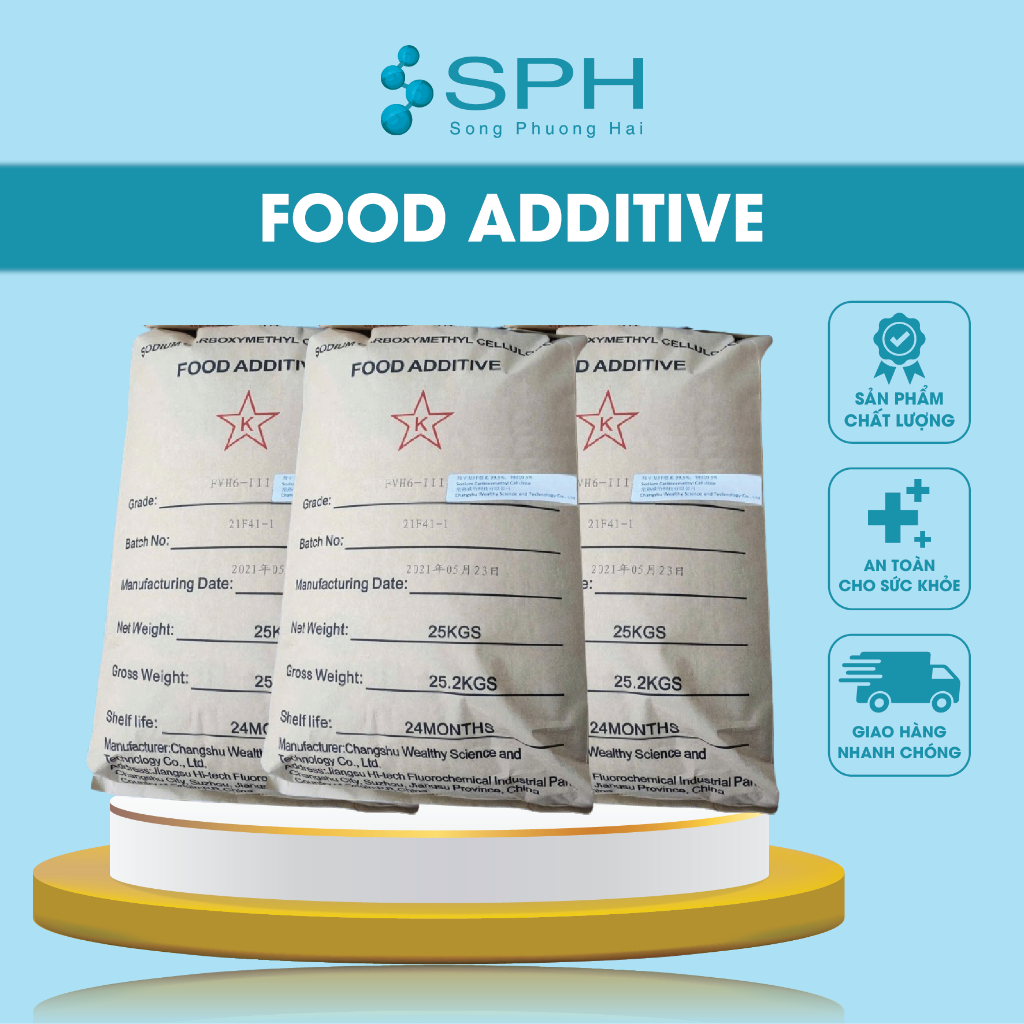 Giá sỉ bao 25kg Chất tạo sệt trong thực phẩm_CMC_Sodium Carboxymethyl Cellulose_Bao 25Kg