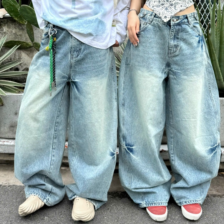 [SẢN PHẨM MỚI] Quần Jeans Ống Cong PREMIUM Thunder Light Balloon Unisex Tôn Dáng Đai Siết Eo | SSSTore.Aesthetic | BigBuy360 - bigbuy360.vn