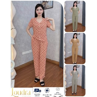  Bộ trung niên Đồ bộ mặc nhà B26 Loudra shop  jolle  Đồ bộ cho mẹ bà quần dài áo cộc chất lụa MANGO mềm mịn thoáng mát 