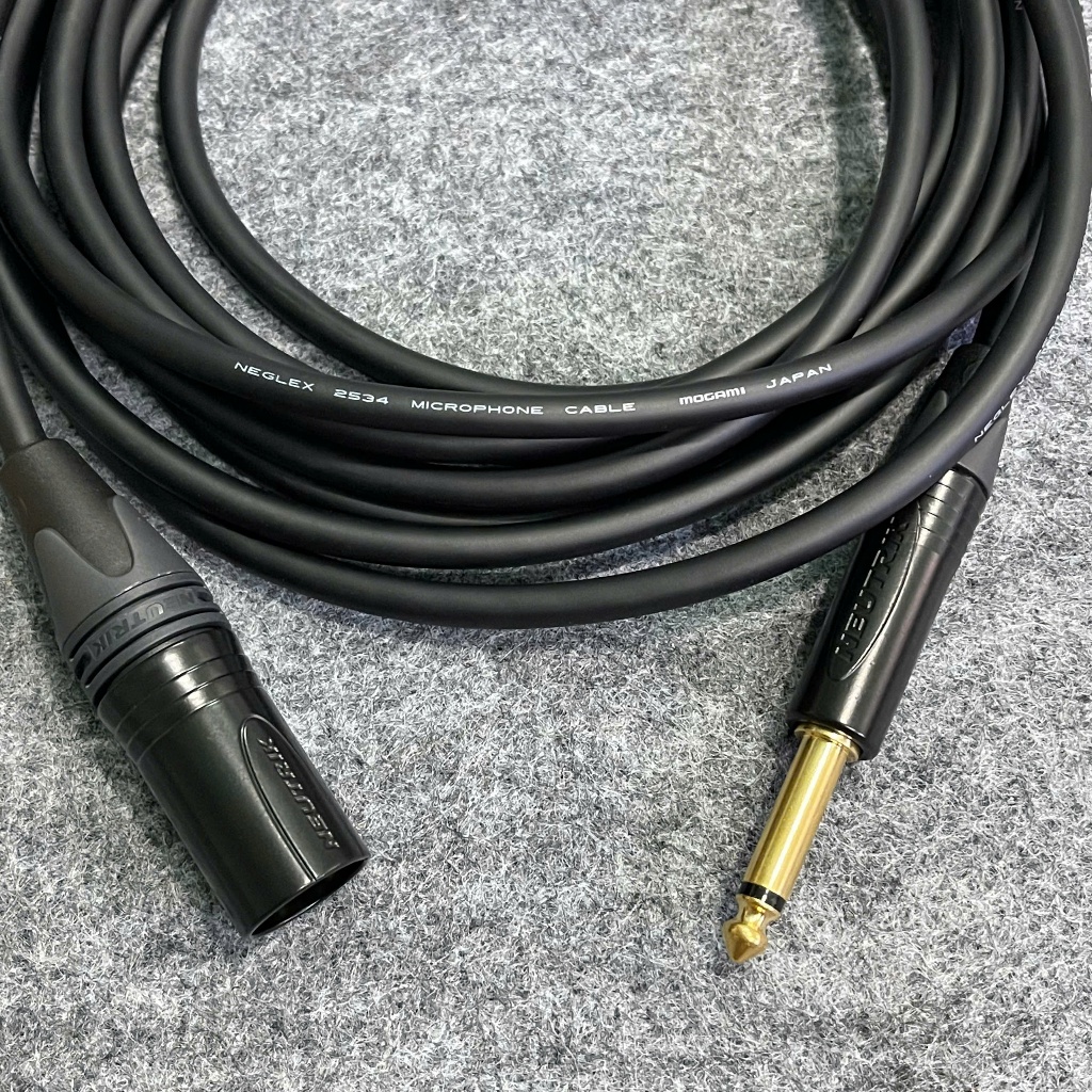 Dây 6.5li mono neutrik đen ra canon đực neutrik đen mogami 2534 Japan 1m-2m-3m-4m-5m.