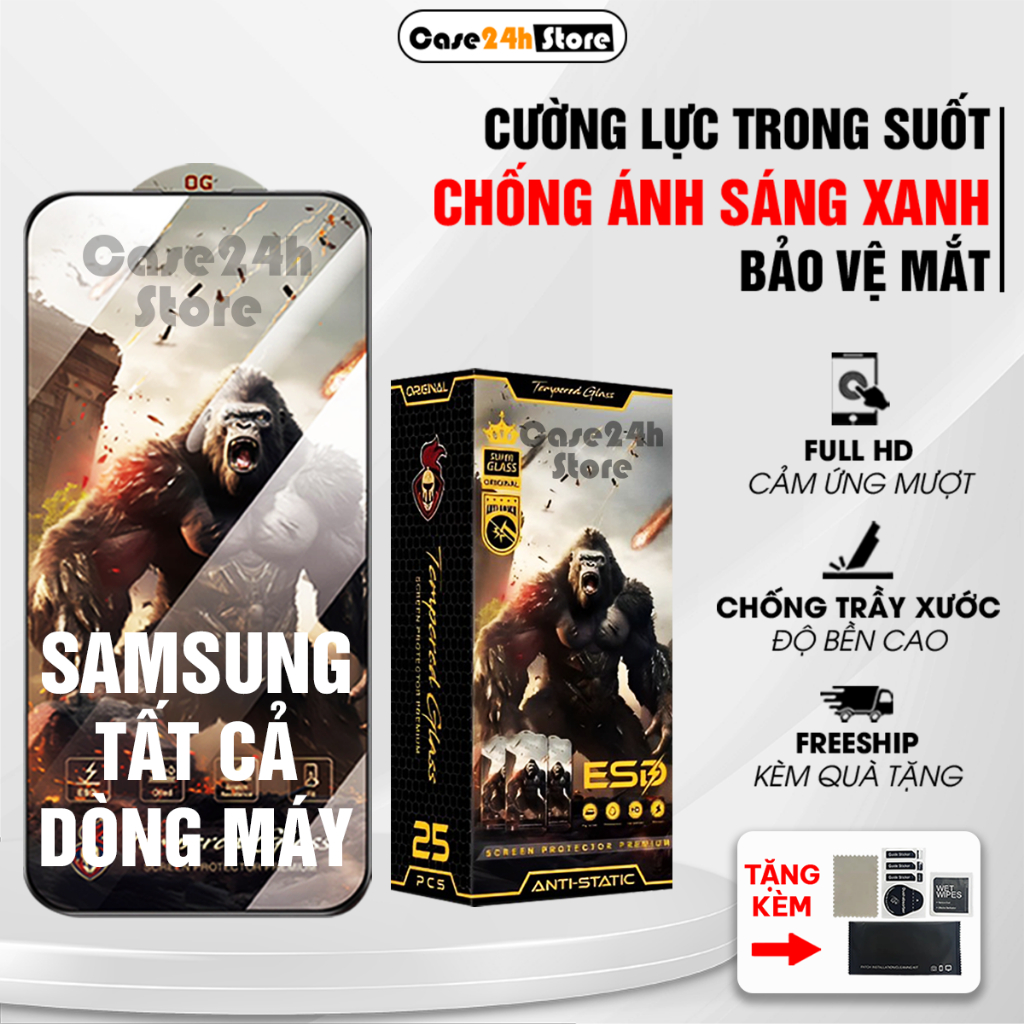 Kính cường lực Samsung A56, A06,A12,A13,A14,A15,A16,A20,A20S,A22,A23,A26,A36,A51,A53,M12,M15,M23,M34,M55,S20 FE,S21 FE
