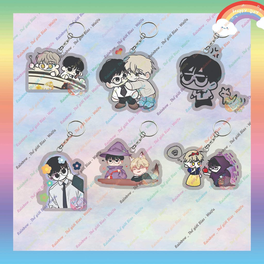 Móc khóa mica Checkmate 5cm, keychain acrylic Chiếu tướng manhwa bl