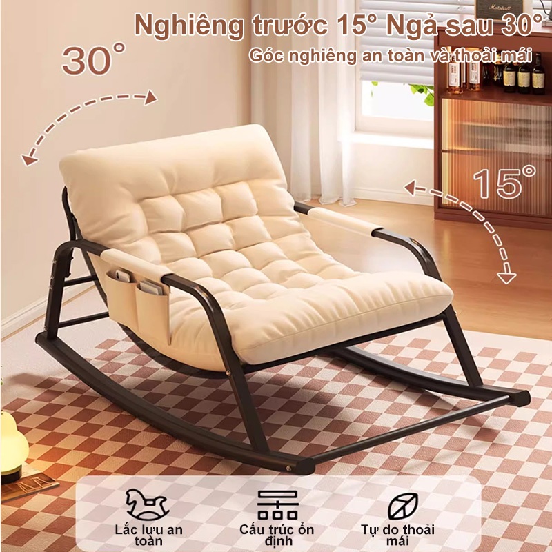 Ghế bập bênh thư giãn Đôi Thư Giãn Mềm Mại Khung Thép Chịu Lực Mạnh Dễ lắp ráp cho người cao tuổi | BigBuy360 - bigbuy360.vn