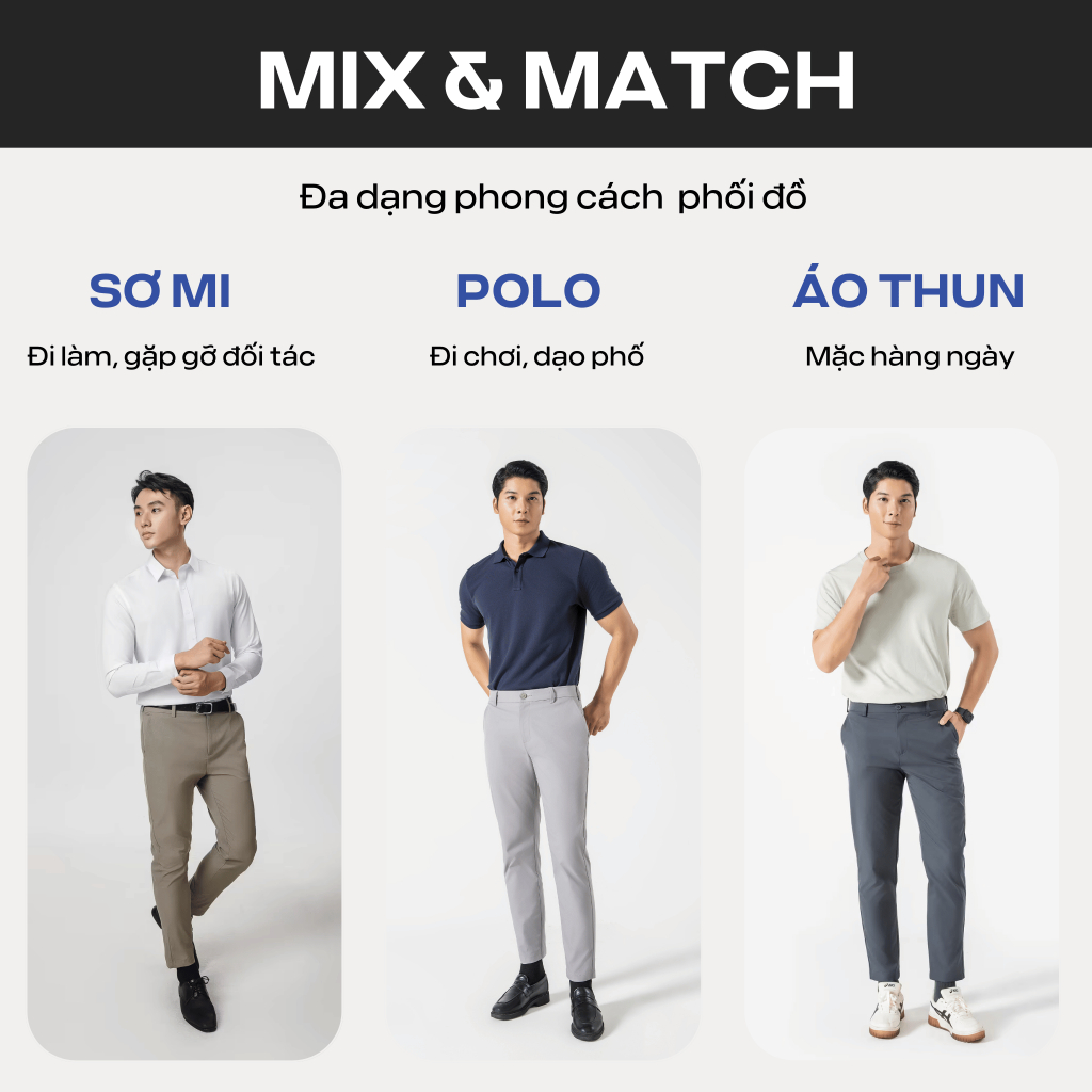 Quần dài nam Kaki Excool co giãn, thấm hút, chống nắng, quần âu chống tia UV Coolmate | BigBuy360 - bigbuy360.vn