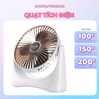Quạt Tích Điện Mini Để Bàn Super Fan Công Suất Lớn 3 Cấp Độ Gió Siêu Mát Động Cơ Êm Ái ( DIDOOGLT)
