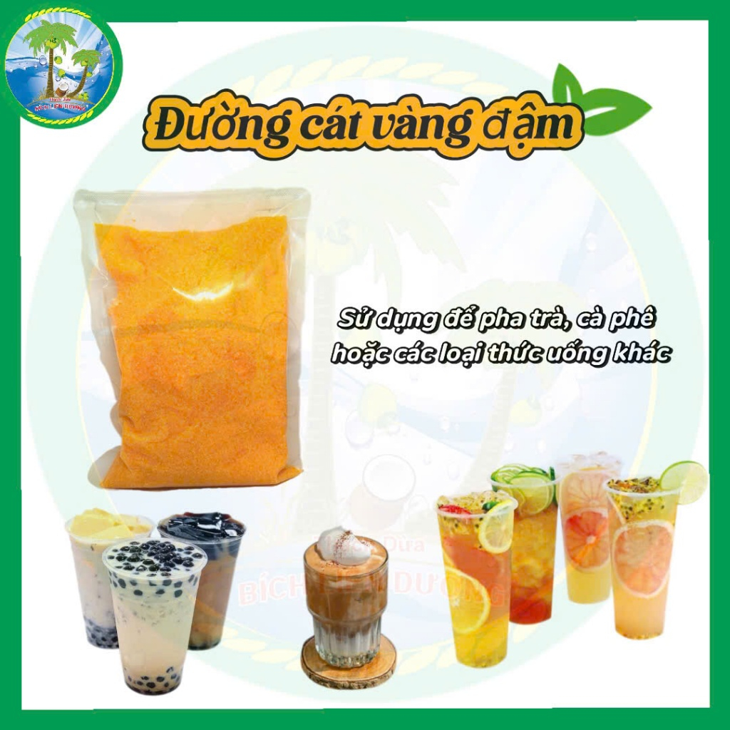 [2 KG ] Đường cát vàng đậm nhất / màu vàng nghệ