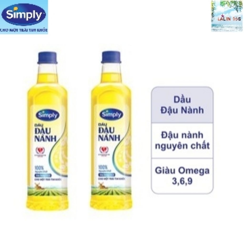 Combo 2 chai Dầu Đậu Nành Simply 1L ( date mới 2027)
