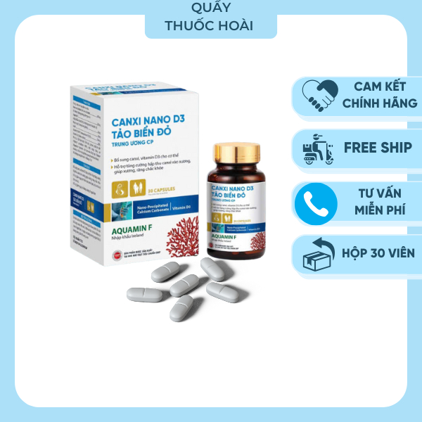 CANXI NANO D3 TẢO BIỂN ĐỎ bổ sung canxi, vitamin D3 giúp xương răng chắc khỏe
