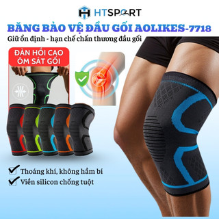 Bó gối thể thao aolikes a-7718, đai bảo vệ khớp gối co giãn tốt, hỗ trợ vận động thể thao, tập gym, yoga