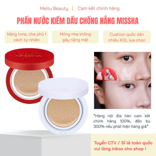 Phấn nước Missha kiềm dầu nâng tone SPF50+, Cushion Missha che khuyết điểm tự nhiên, Meitu Beauty