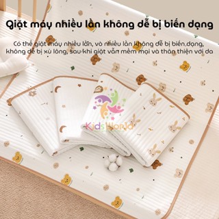 Tấm Lót chống thấm cotton organic 4 lớp cho bé, Tấm lót thay tã MinGo Thoáng khí KT 50*70cm