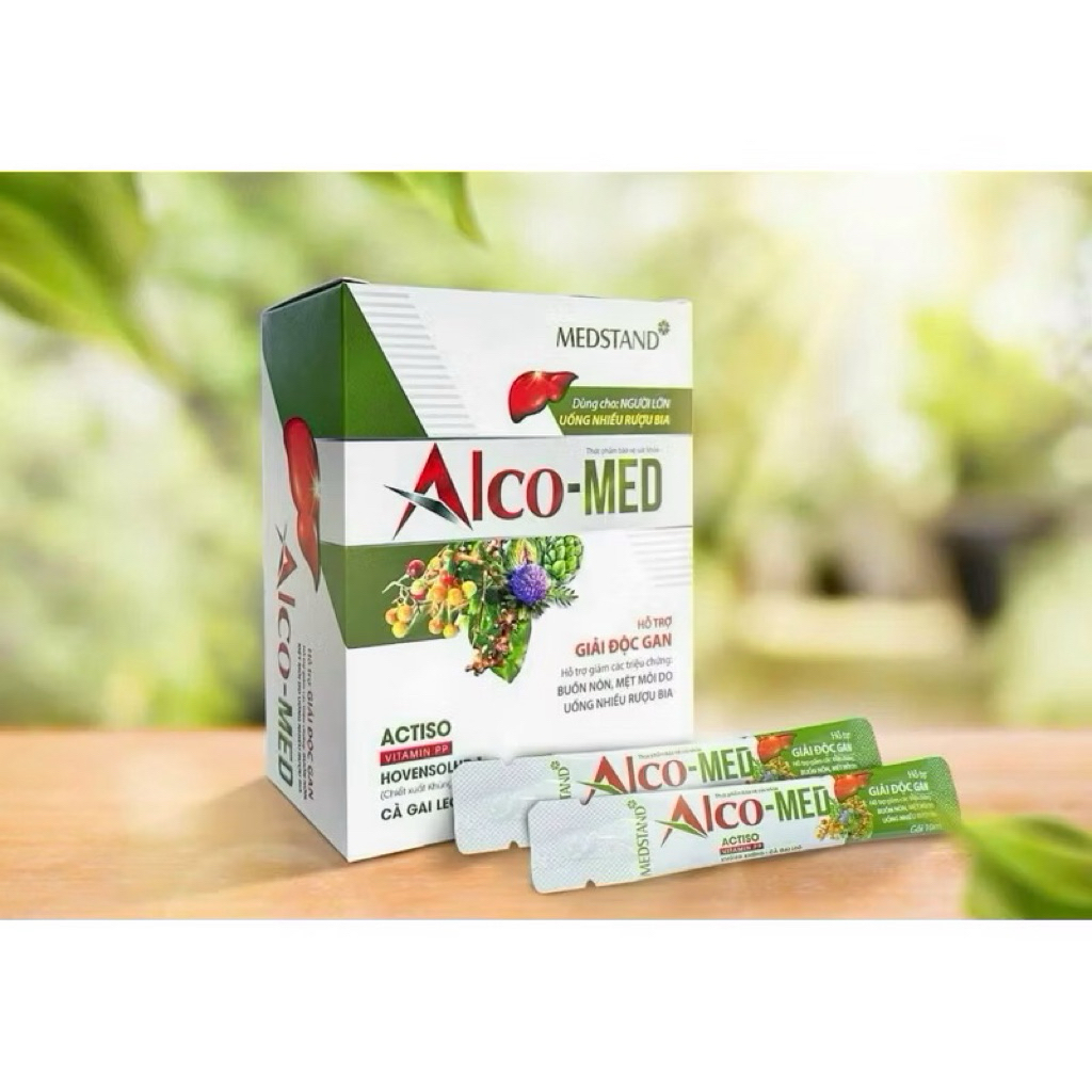 Gói uống giải rượu bia Alcomed mát gan Alco-med hộp 20 gói giải rượu Alco med