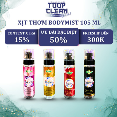 [Chính Hãng] Xịt Thơm Bodymist Toàn Thân của HygienC Plus 105 ML - Nước Hoa Dành Cho Nam Nữ (Lưu Hương 8 Giờ)