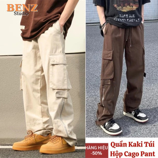  Quần jean túi hộp nam Helloyou Quần kaki túi hộp Hiphop ống rộng xuông dài cargo pants co dãn cực đẹp top xu hướng 2022 