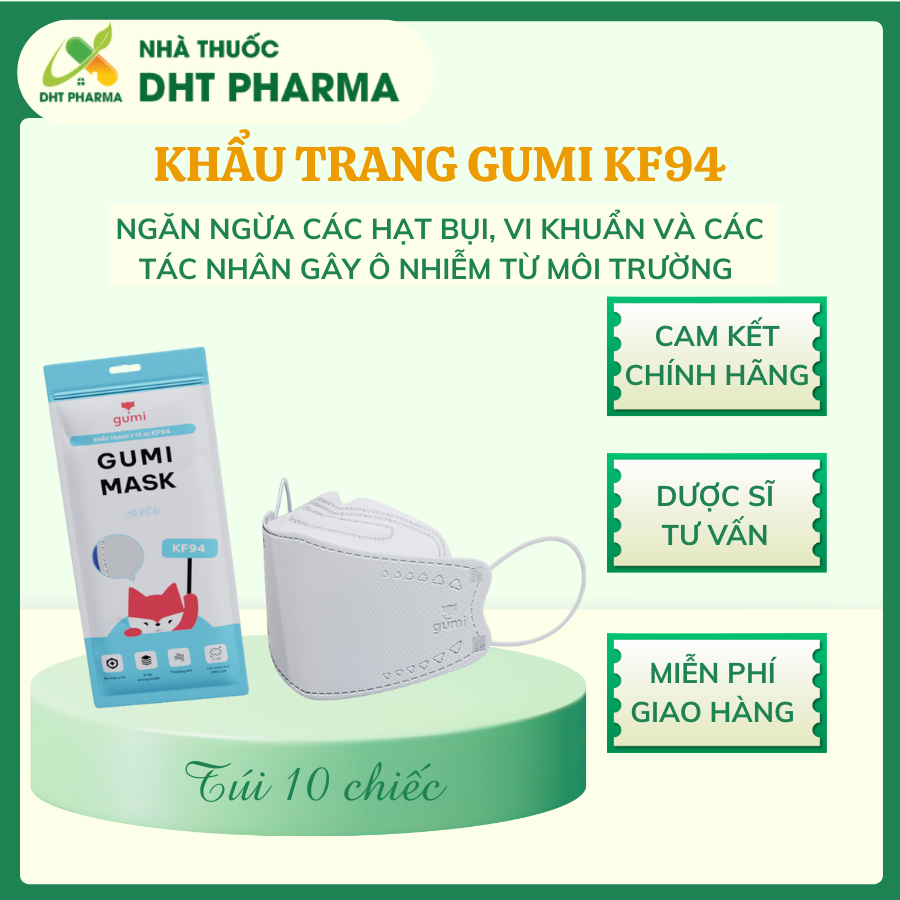 Khẩu trang, khẩu trang kf94, khẩu trang y tế 4D KF94 Gumi mask 4 lớp kháng khuẩn lọc bụi PM 2.5