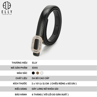 [Deal sang chảnh]  Dây lưng nữ cao cấp da thật ELLY – ED55