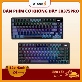Bàn Phím Cơ Không Dây E-DRA EK375PRO Gaming Màn Hình TFT, 3 MODE, LED RGB Bảo Hành Chính Hãng 2 năm