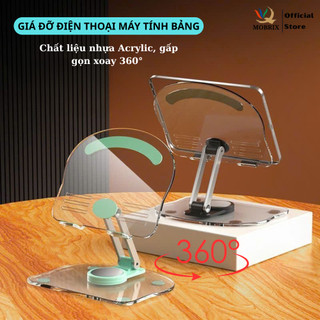 Giá Đỡ Điện Thoại Máy Tính Bảng MOBRIX Xoay Linh Hoạt 360 độ, chất liệu nhựa Acrylic gấp gọn tiện lợi
