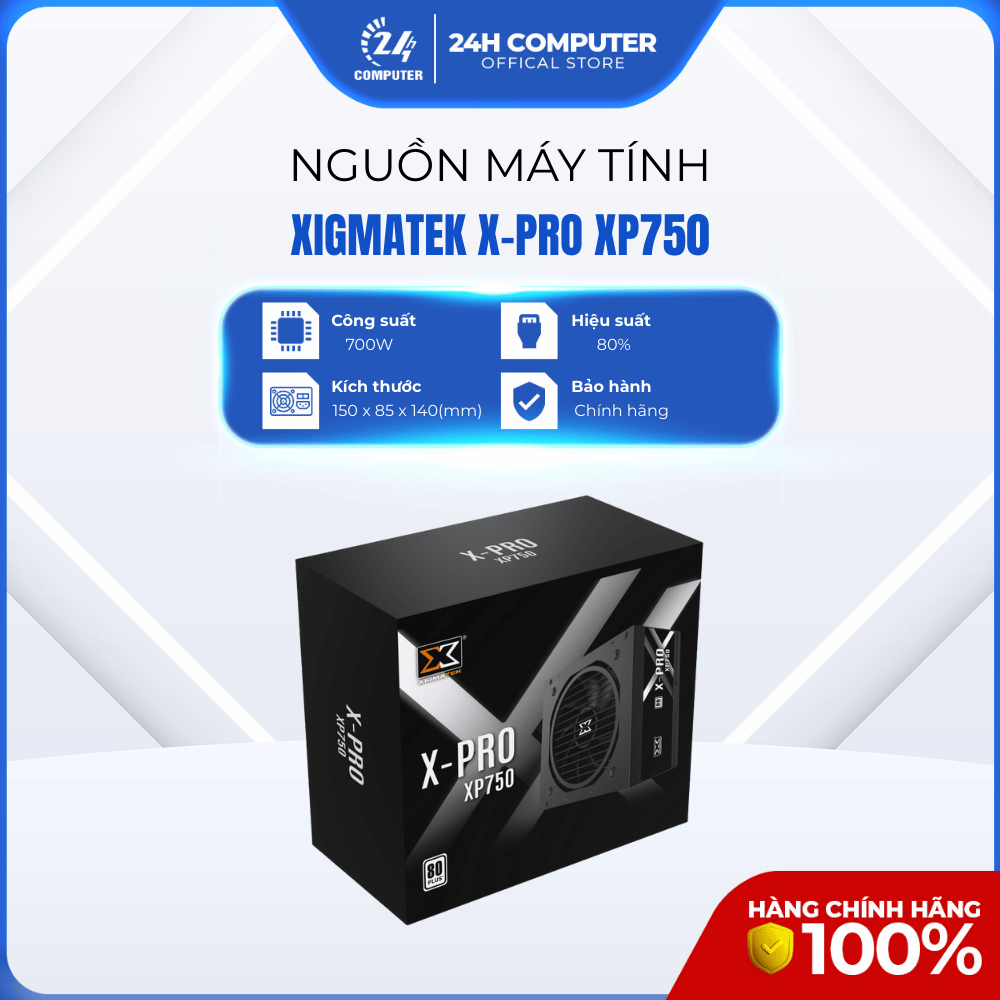NGUỒN XIGMATEK X-PRO XP750 - 700W, 24H Computer - Bảo Hành Chính Hãng 36 Tháng